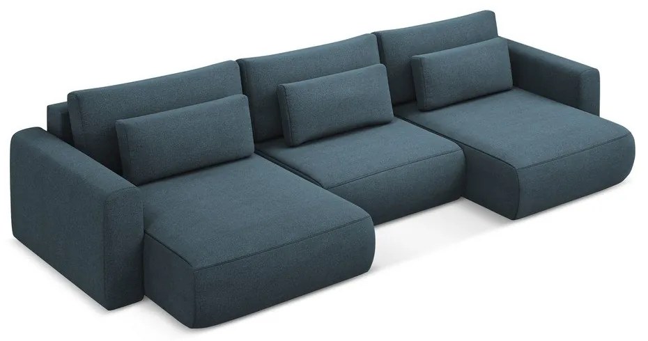 Colțar albastru extensibil/cu spațiu de depozitare (în formă de "U") Kapua – Makamii