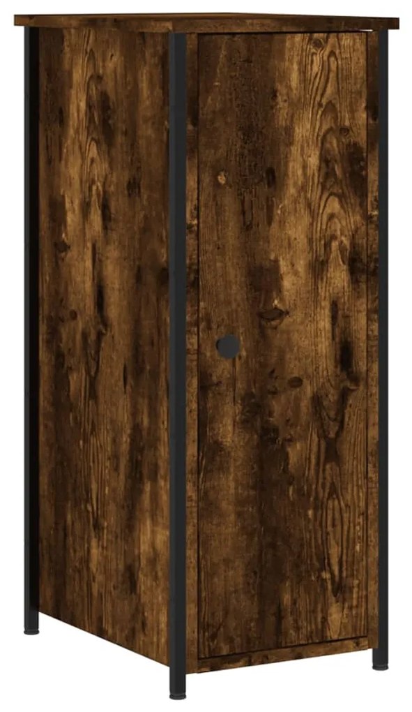 825967 vidaXL Noptieră, stejar fumuriu, 32x42x80 cm, lemn compozit