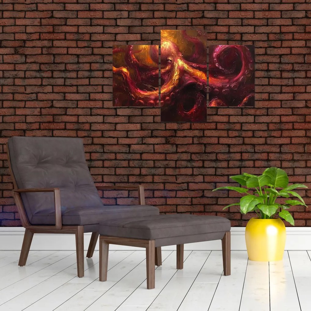 Tablou - Octopus, pictură în ulei (90x60 cm)