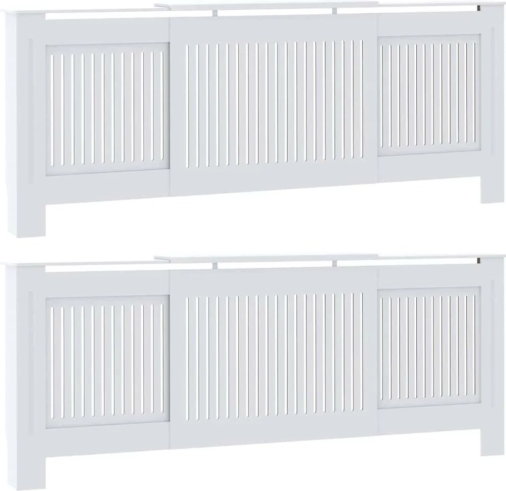 vidaXL Capac pentru radiator 2 pcs Alb 205 x 20,5 x 81,5cm