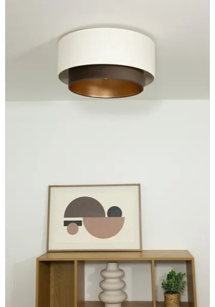 Plafonieră NATIA, 1xE27/60W/230V, Ø45 cm, alb/maro