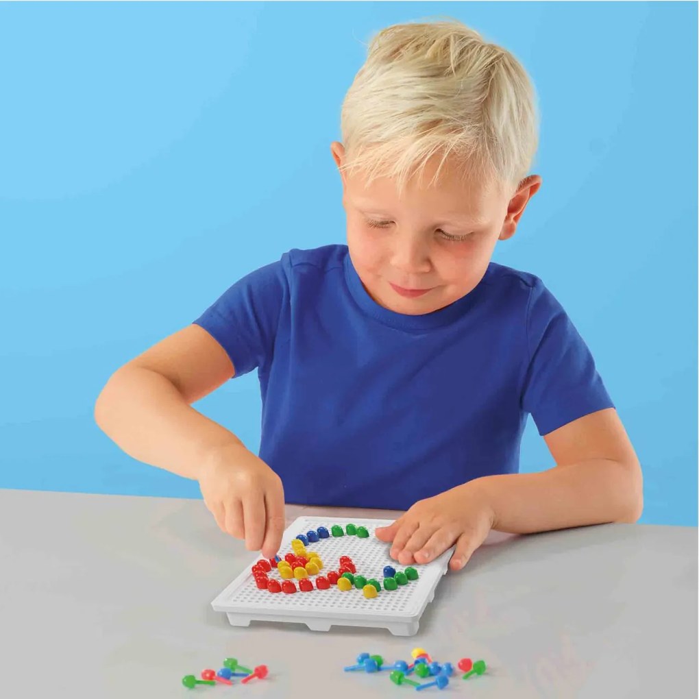 Set creativ mozaic pentru copii - Tabla compacta mozaic cu peg-uri colorate