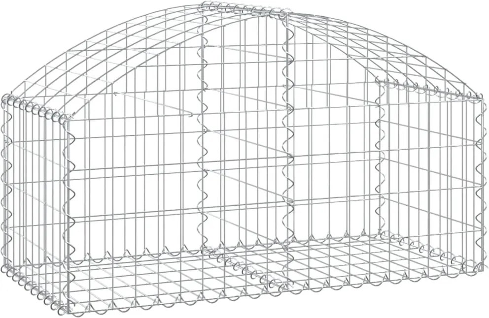 vidaXL Coș gabion arcuit, 100x50x40/60 cm, fier galvanizat