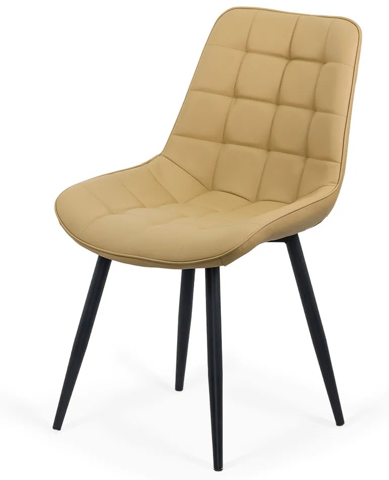 Scaun de bucatarie din piele sintetică si cadru metalic negru BUC 206P bej