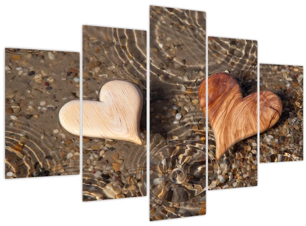 Tablou - Inimile din lemn (150x105 cm)