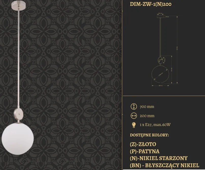 Pendul design clasic realizat manual DIMARO