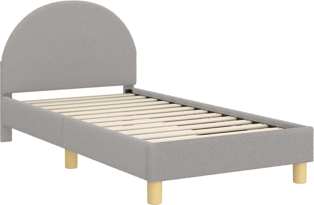 vidaXL Cadru de pat pentru copii cu spătar Gri deschis 80 x 160 cm