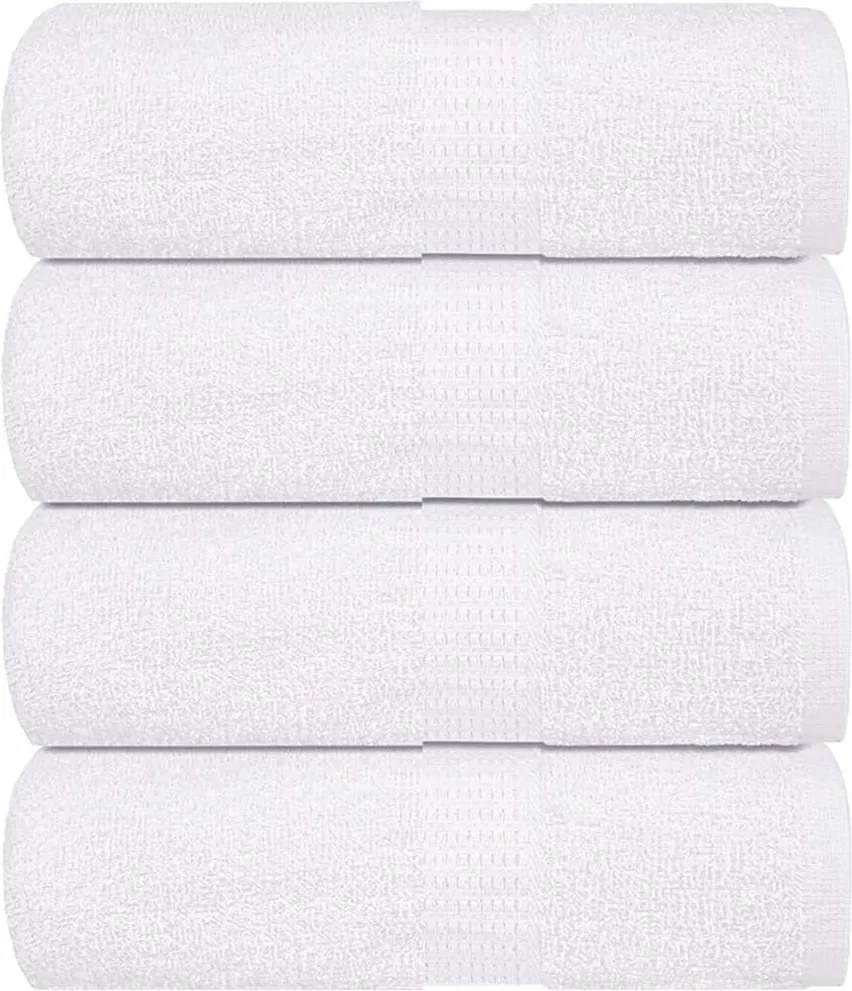 vidaXL Prosoape de baie, FROGN, 4 buc., alb, 30x30 cm, 360 g/m²