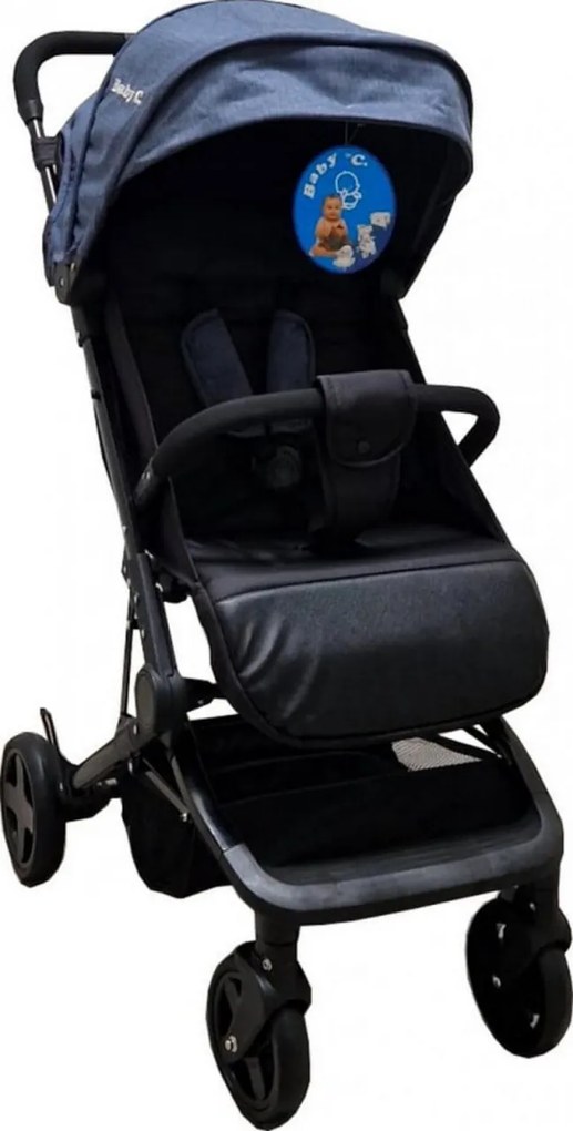 Carucior sport ultracompact pentru copii BABY CARE™ PRO S010, Transformabil in troller, Spatar reglabil in 3 trepte, Pozitie somn, Gri Jeans