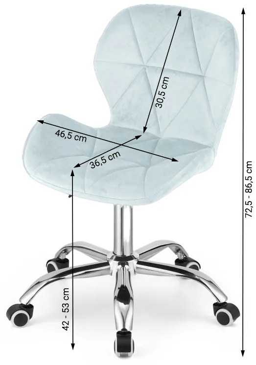 OFERTA Scaun de birou albastru deschis AVOLA VELVET II. calitate