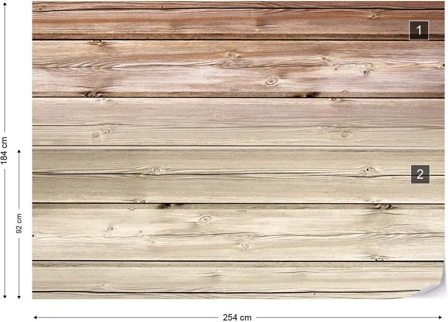 GLIX Fototapet - Wood Plank Texture Light Brown Vliesová tapeta  - 254x184 cm