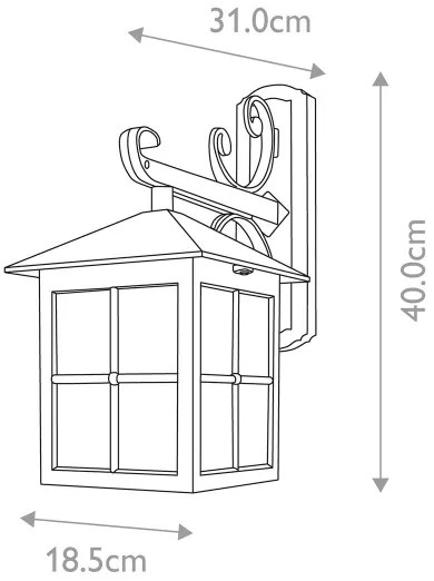 Aplică de exterior WINCHESTER 1xE27/100W/230V IP43 Elstead BL19-BLACK