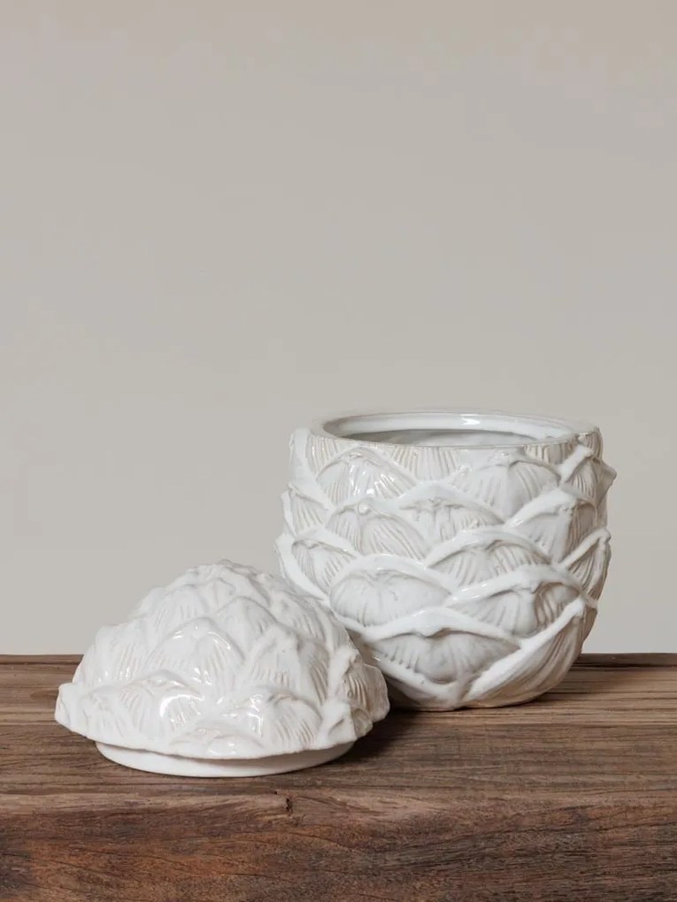 Borcan cu capac din ceramica in forma de con, Pincone