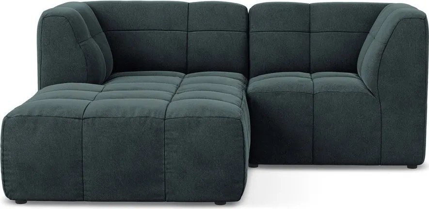 Colțar albastru cu tapițerie din catifea (cu colț pe partea stângă/cu șezlong) Aloha – Makamii