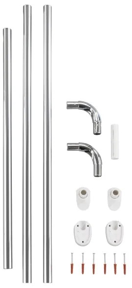 WENKO 19218100 - Bară UNIVERSALĂ 2,5x2,5 cm crom/alb