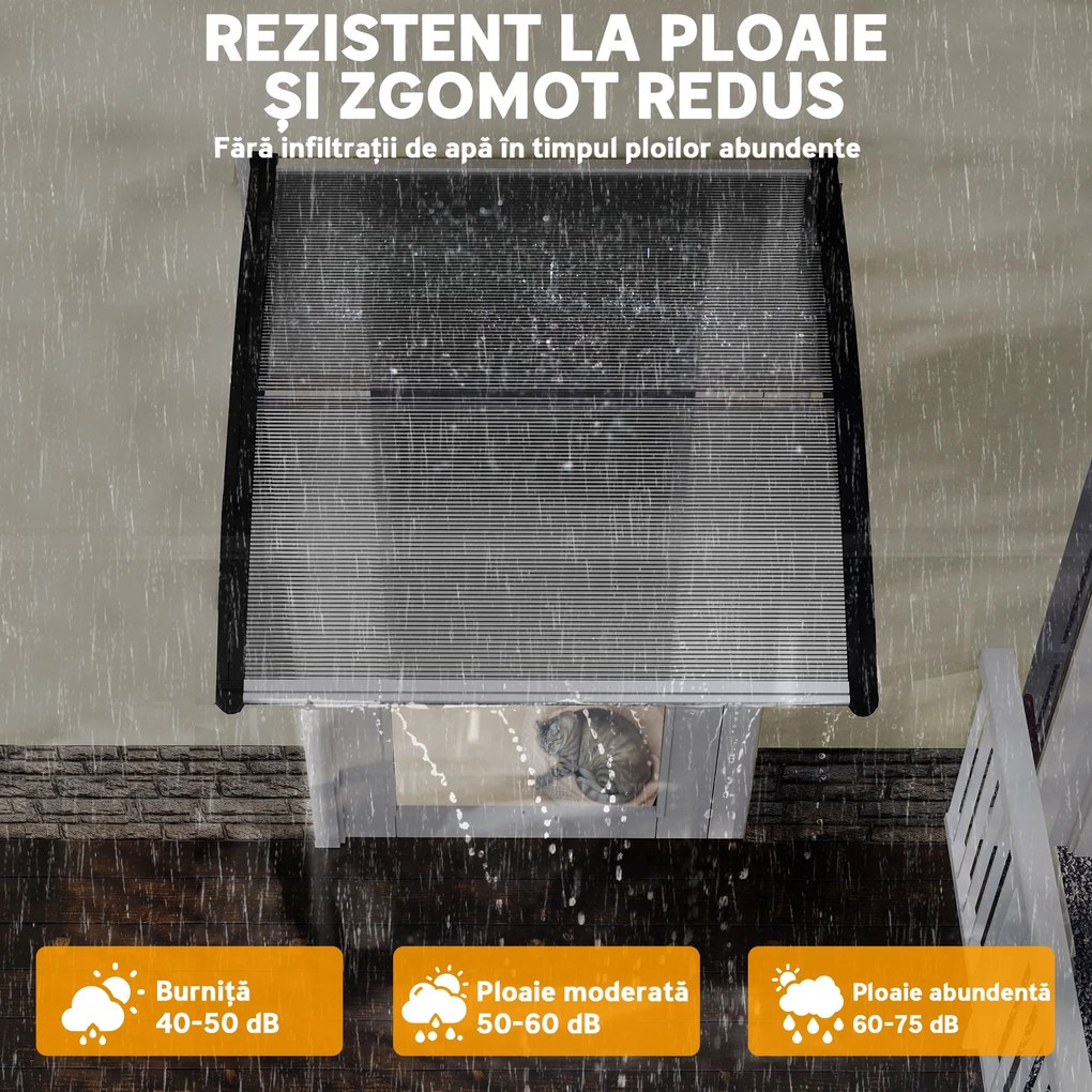 Outsunny Copertina moderna din policarbonat, 110x60x18 cm, gri | Aosom Romania