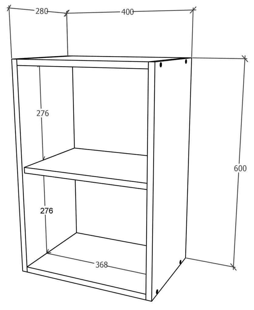 Corp Superior haaus, 1 Usa, Stejar Sonoma Inchis/Alb, 40 x 30 x 60 cm