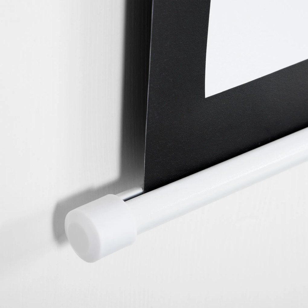 HOMCOM Ecran Proiector 100", 16:9, Montaj Perete/Tavan, Material Mat Premium, Blocare Automată, 221x124 cm, Alb | Aosom Romania