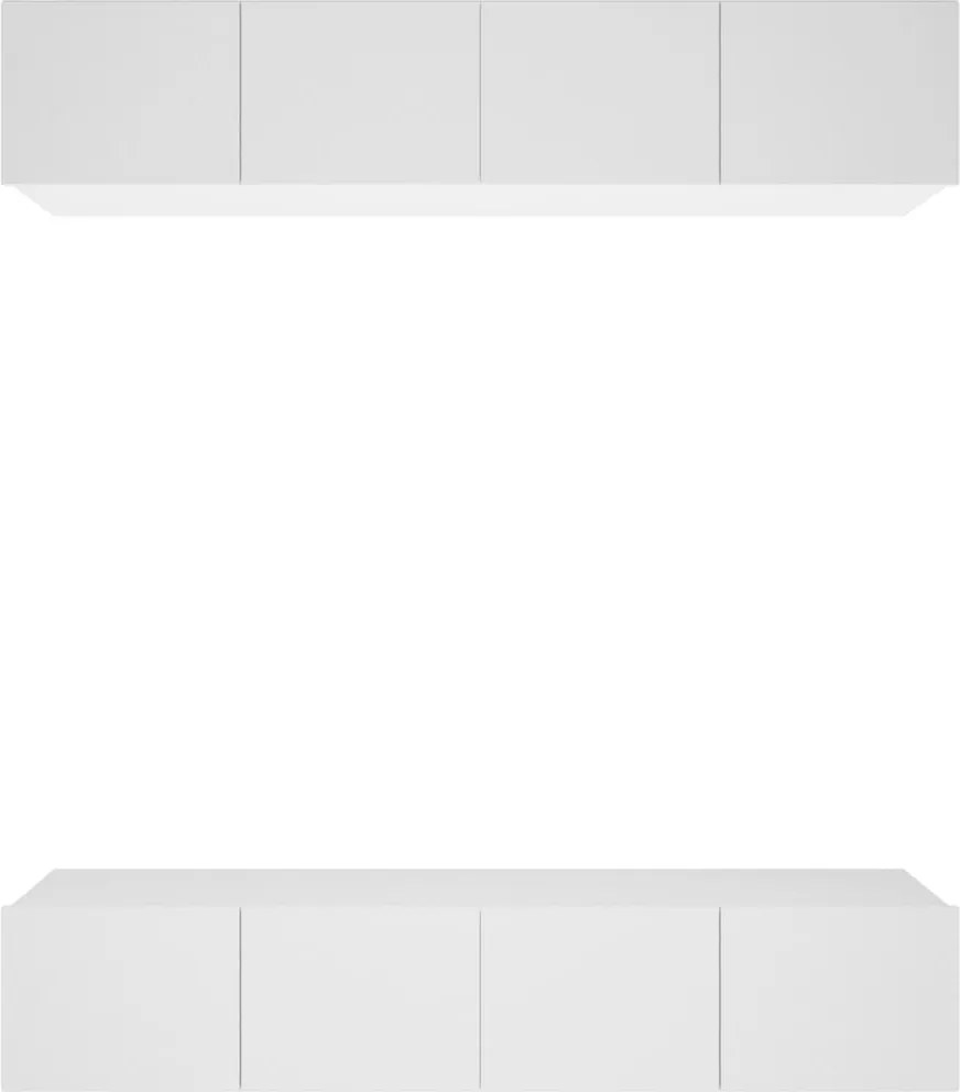 vidaXL Comode TV, 4 buc., alb, 80x30x30 cm, lemn prelucrat