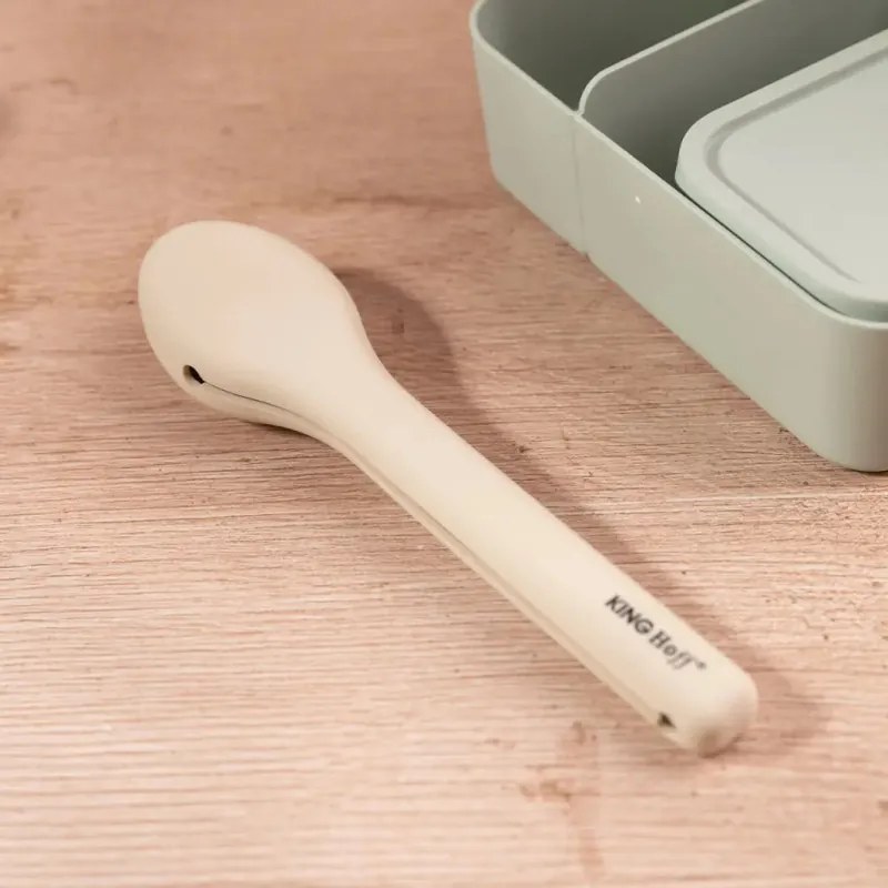 Set de 3 tacâmuri Kinghoff KH 1954, Cutie de depozitare din silicon, Oțel inoxidabil, Argint