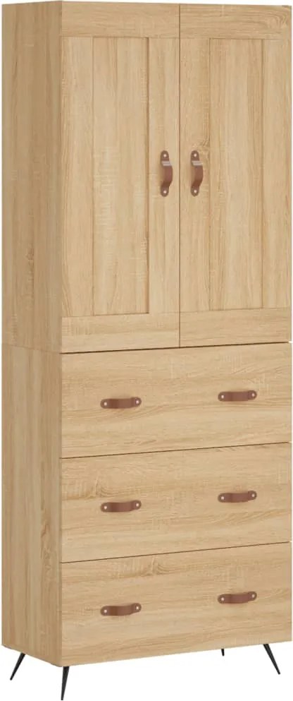 vidaXL Dulap înalt, stejar sonoma, 69,5x34x180 cm, lemn compozit