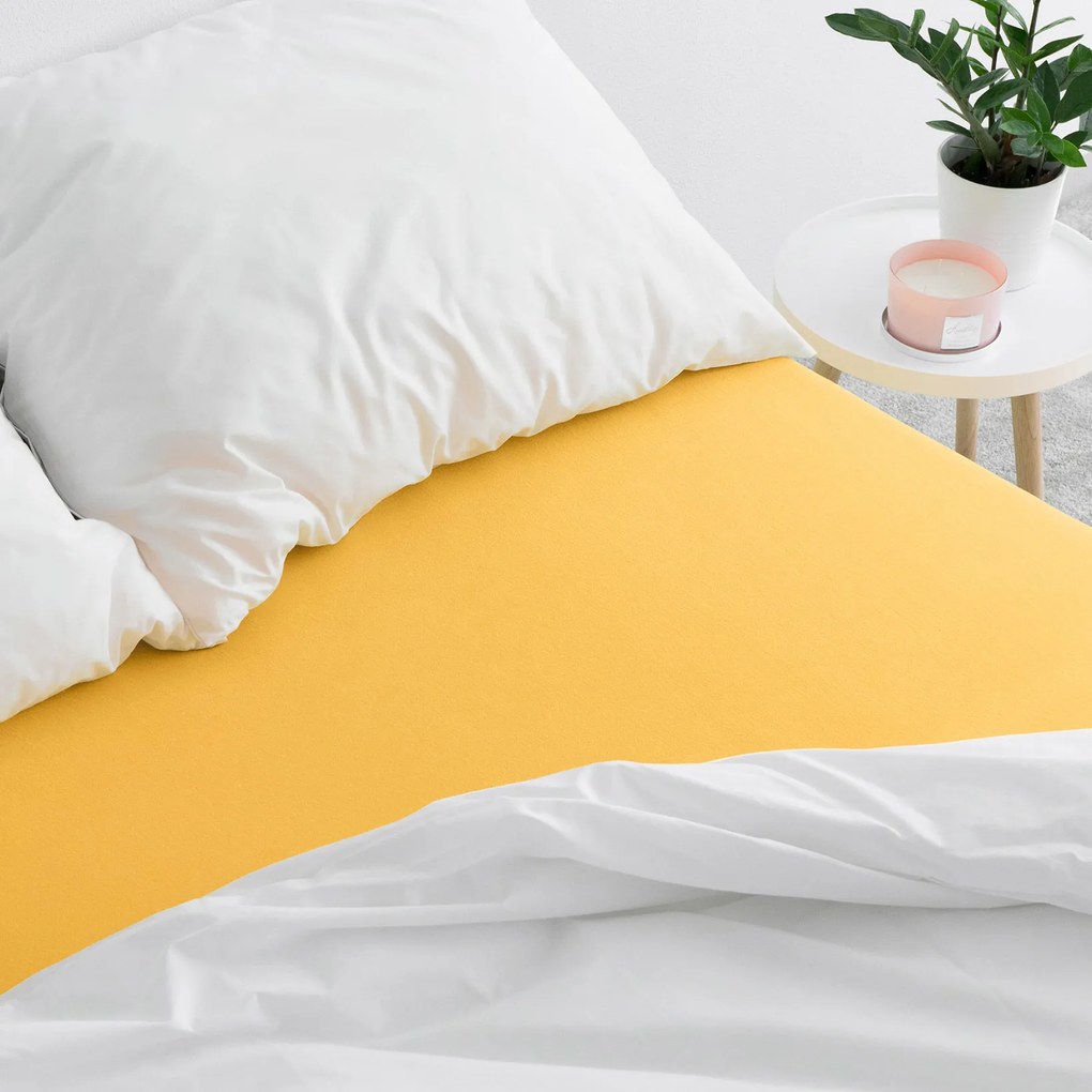 Goldea cearceaf de pat jersey cu elastic - mango 120 x 200 cm