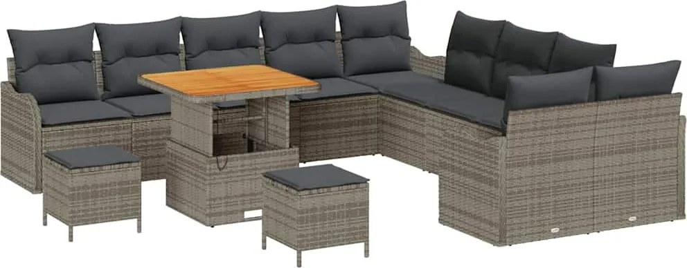 vidaXL Set de canapele pentru grădină cu pernă cu pernă 13 pcs Gri