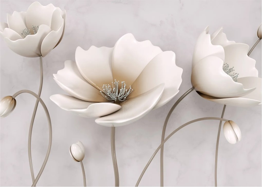 Tablou cu florile albe (70x50 cm)