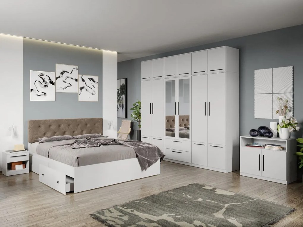 Set mobila dormitor complet Alb Levi C31