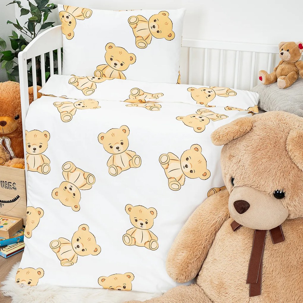 Lenjerie de bumbac pentru pătuț 4Home Teddies, 100x 135 cm, 40 x 60 cm, 100 x 135 cm, 40 x 60 cm