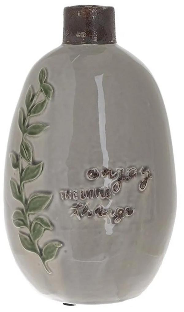 Vaza Enjoy, InArt, 14.5x24.5 cm, ceramica, gri