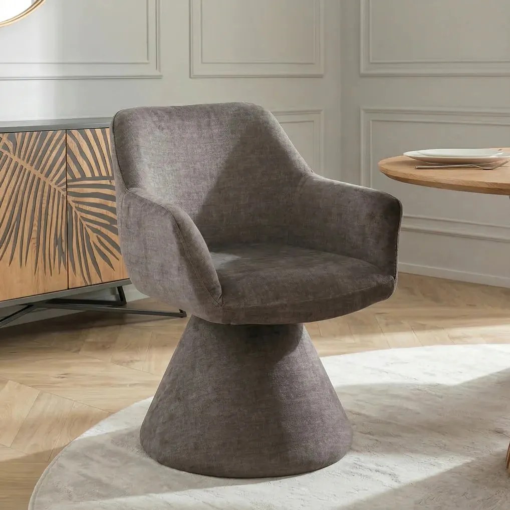 Scaun pivotant AMBIENTO tesatura Chenille stone