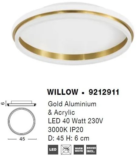 Lustra/Plafoniera LED design modern WILLOW Gold 45cm