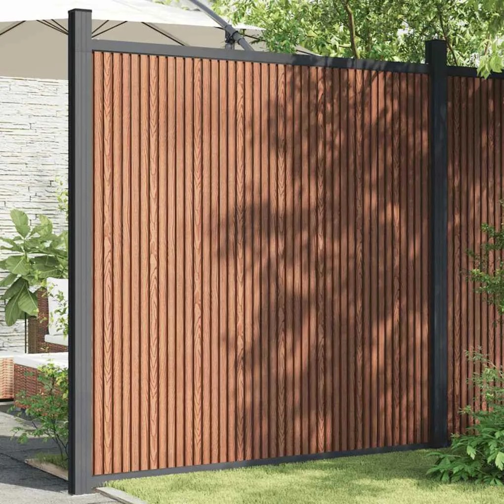 vidaXL Panouri de gard, maro, 173x186 cm, WPC
