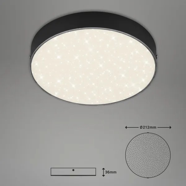 Plafonieră LED Briloner 7073-415 STAR SKY LED/16W/230V d. 21 cm negru