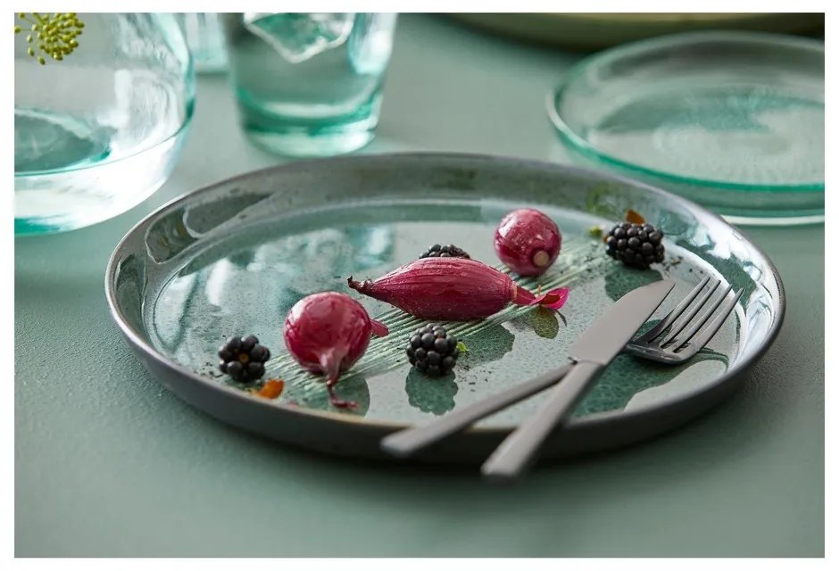 Farfurie verde/neagră din gresie ø 27 cm Gastro Green/Black – Bitz