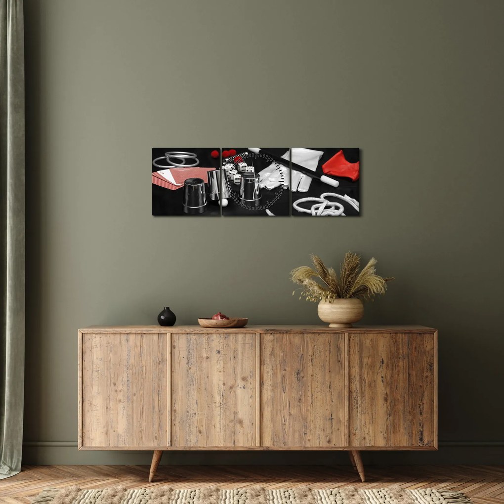 Tablou cu uneltele de magie (cu ceas) (90x30 cm)