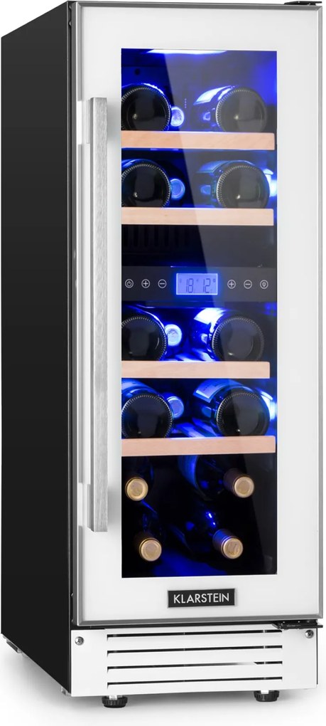 Klarstein Vinovilla 17, vinotecă cu două zone, 53 l, 17 sticle, 3 culori, albă