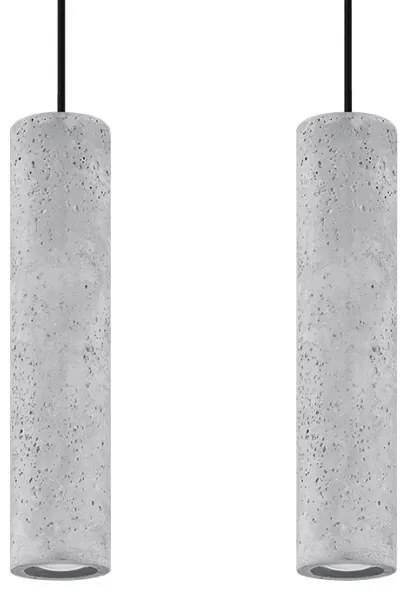 Sollux SL.0654 - Lustr LUVO 2xGU10/40W/230V beton/negru pe cablu