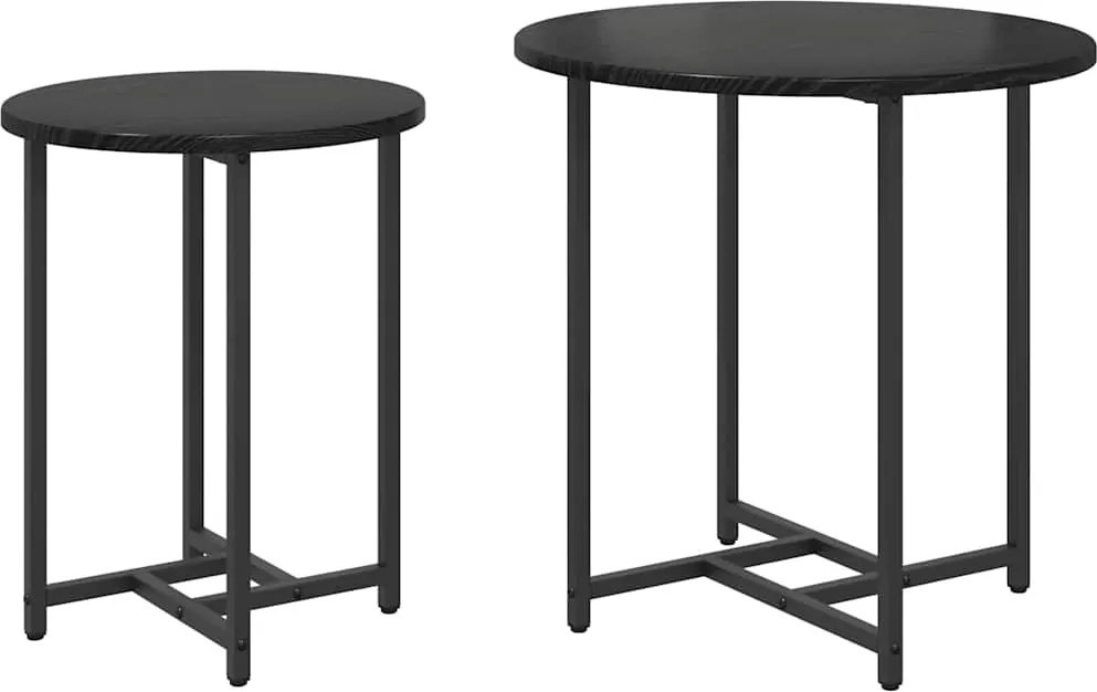 vidaXL Set măsuțe laterale 2 pcs Stejar Negru