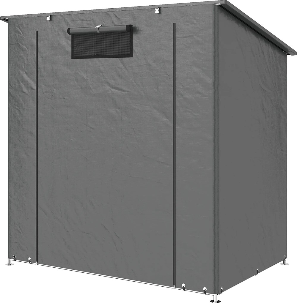 Outsunny Cort garaj 1,9x1,2 m impermeabil cort garaj cu ușă cu fermoar rulabil fereastră de ventilație Gri închis | Aosom Romania