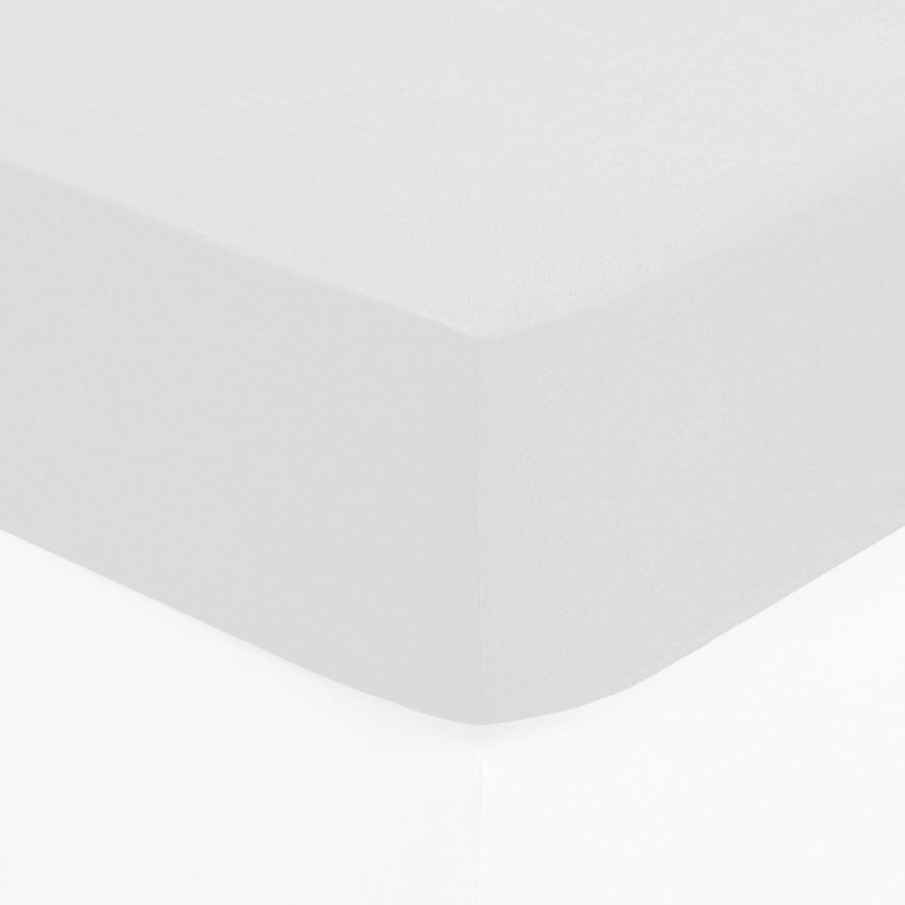 Cearceaf cu bandă elastică, 90 x 190 cm, bumbac, alb