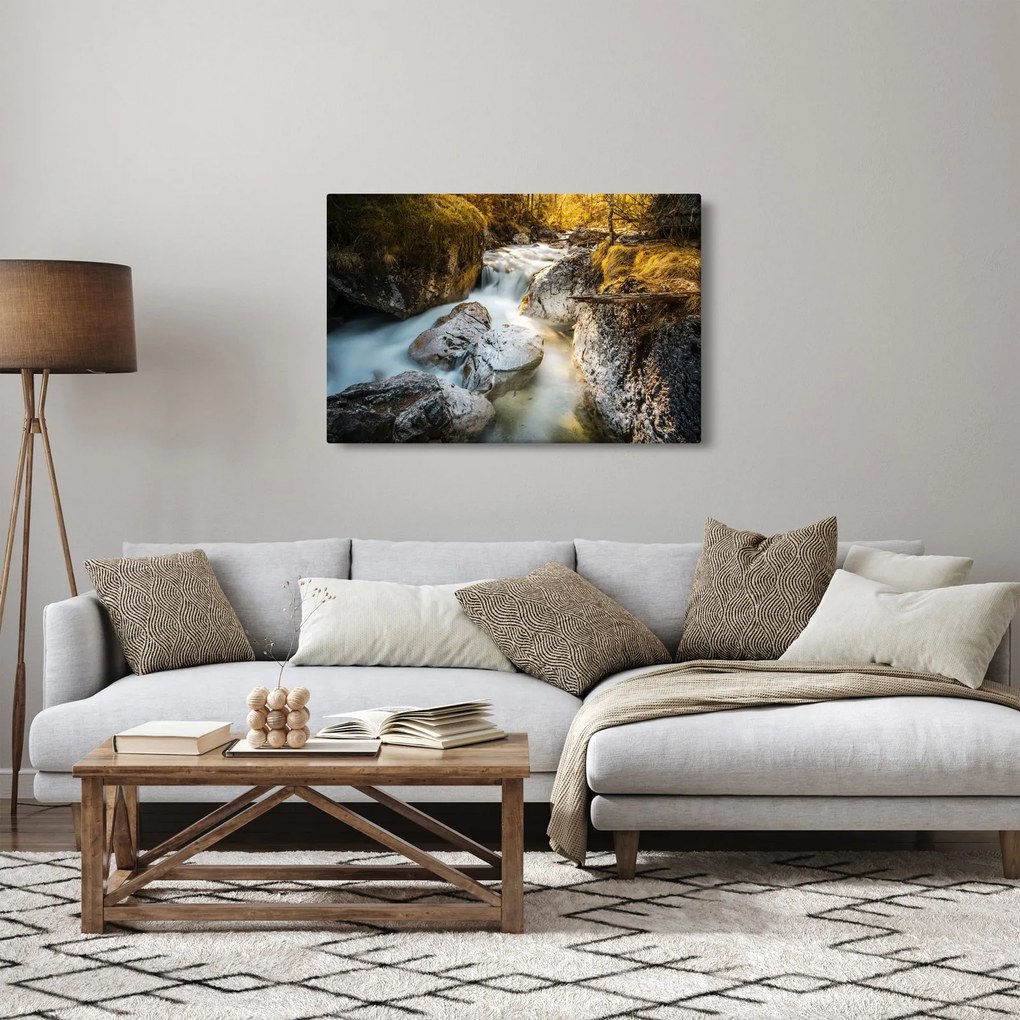 Tablou - Râul din pădure (90x60 cm)