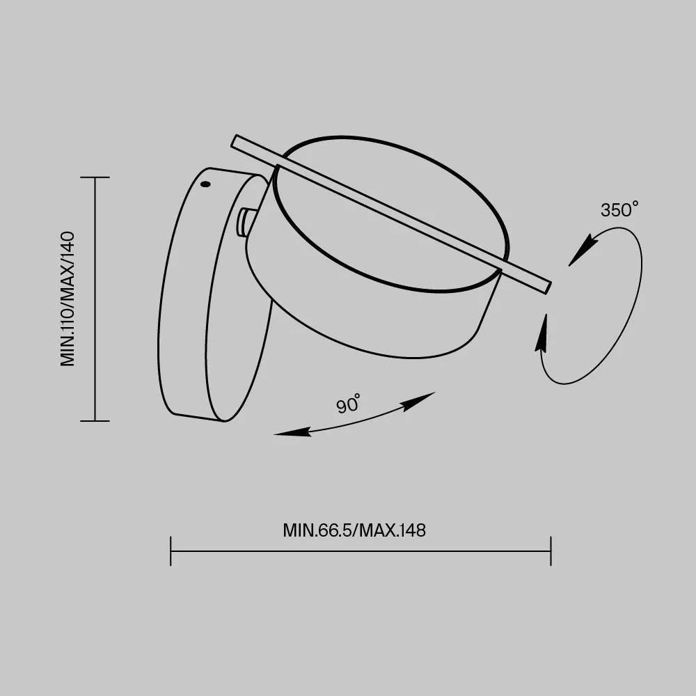 Aplica LED ambientala reglabila design modern minimalist Nuance alb/auriu