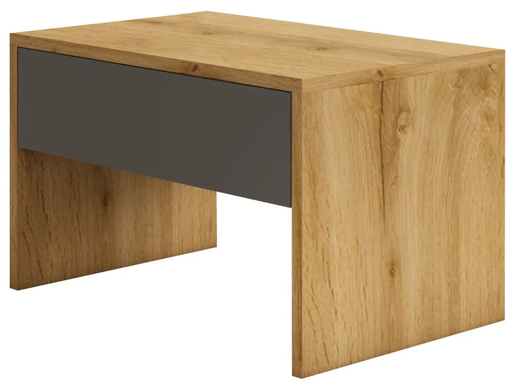 Noptiera haaus Pedro, 1 Sertar, Stejar Wotan/Antracit, 53 x 35 x 33 cm