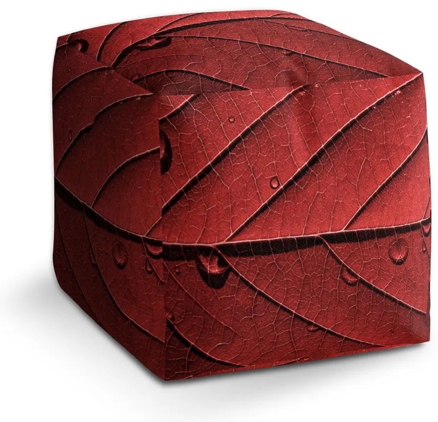 Taburet Cube frunză roșie, roșu