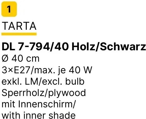 Plafoniera stil scandinav TARTA 40cm