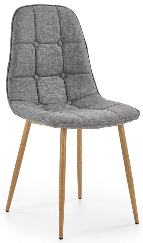 Scaun de bucaterie Zina, gri/lemn natural