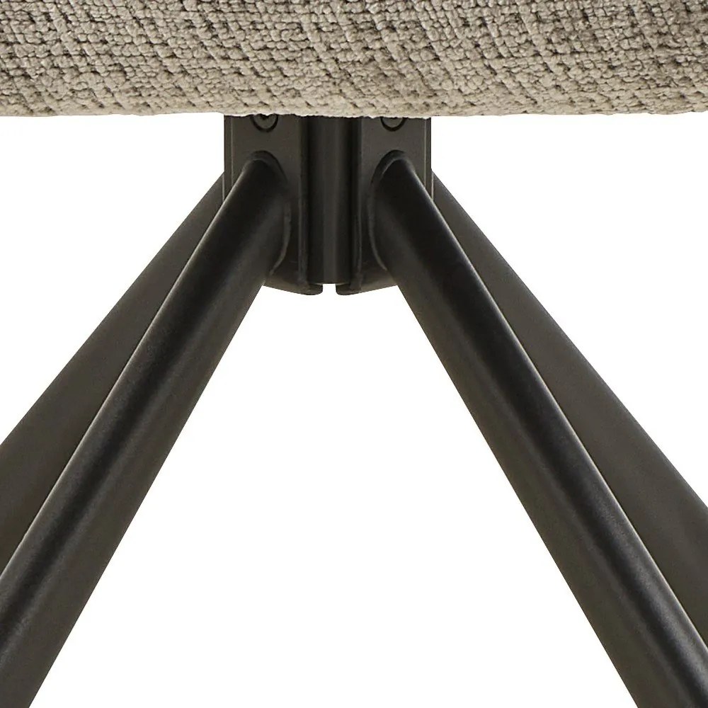 Scaun de sufragerie gri deschis cu cotiere tapițat Graham – Actona