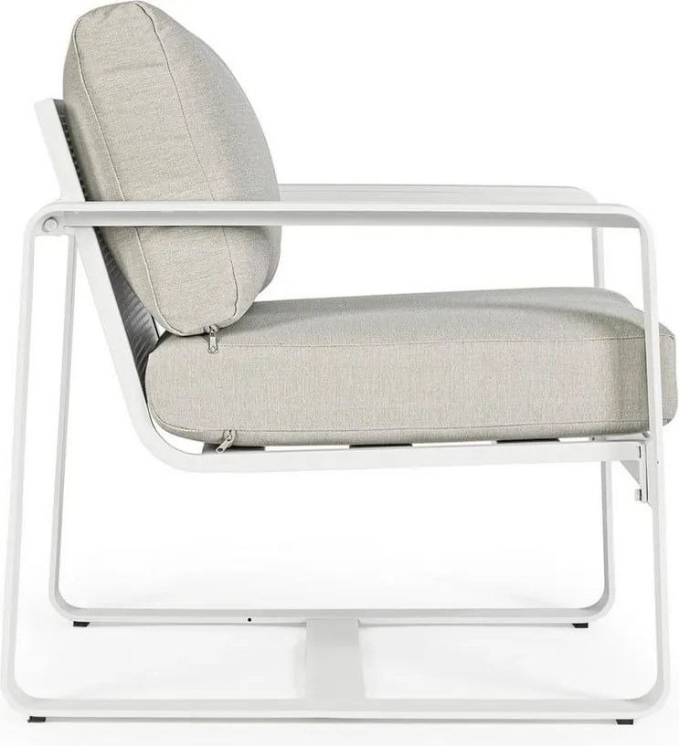 Fotoliu de grădină alb din metal Merrigan – Bizzotto